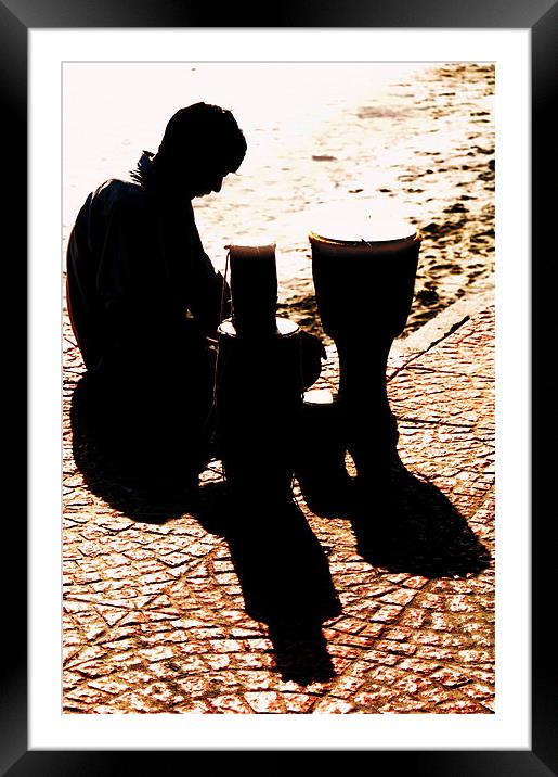 drummer Framed Mounted Print by Hassan Najmy