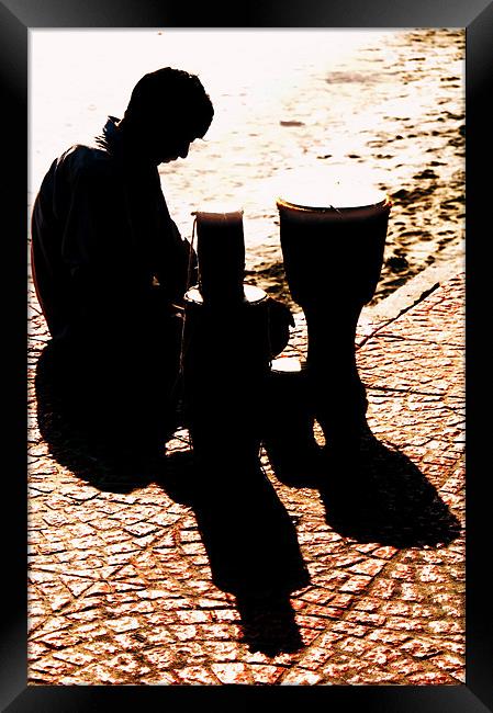 drummer Framed Print by Hassan Najmy