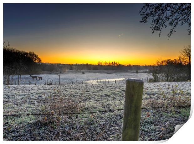 A cold start to the day. Print by Jonathan Thirkell