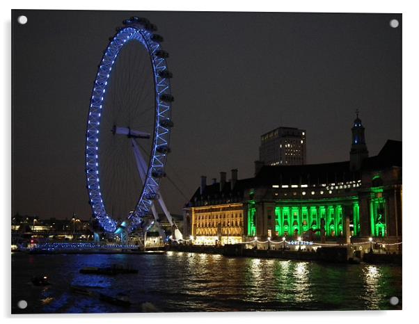 London Eye Acrylic by kelly Draper