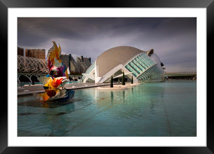 The Hemisferic building in Valencia Framed Mounted Print by Leighton Collins