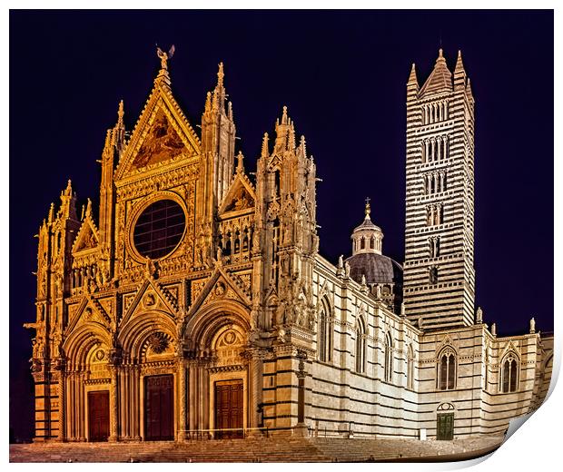 Siena Cathedral at Night Print by Geoff Storey