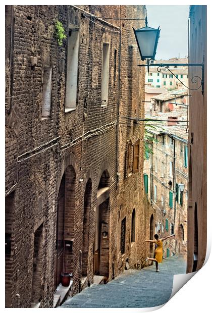 Siena City Street Print by Geoff Storey
