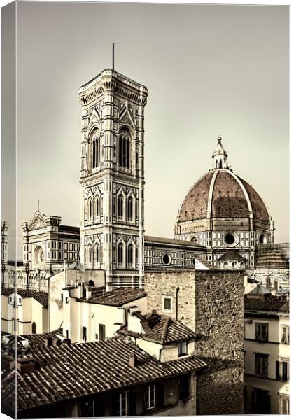 Florence Bell Tower and Cathedral Canvas Print by Geoff Storey
