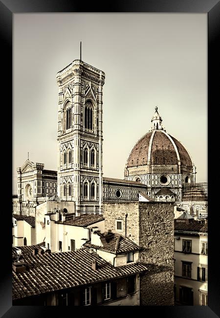 Florence Bell Tower and Cathedral Framed Print by Geoff Storey
