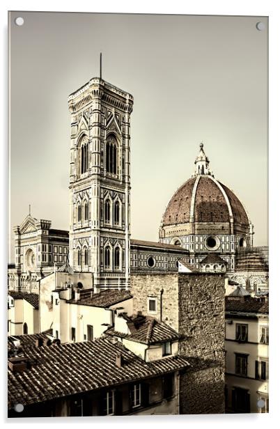 Florence Bell Tower and Cathedral Acrylic by Geoff Storey
