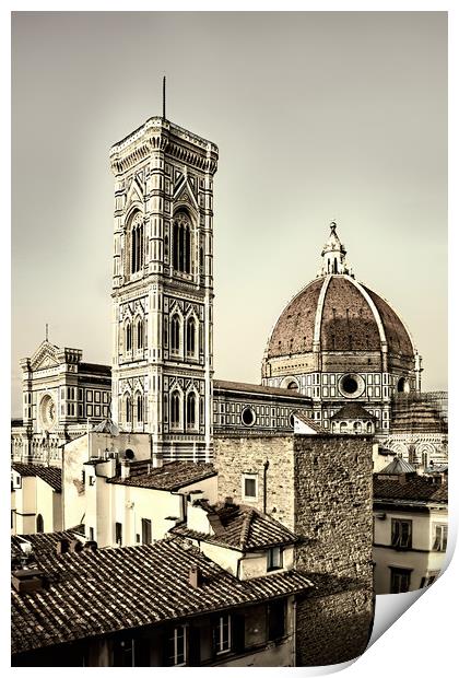 Florence Bell Tower and Cathedral Print by Geoff Storey