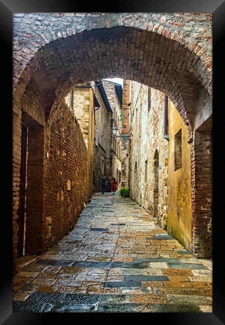 Street in Colle di Val d'Elsa Framed Print by Geoff Storey
