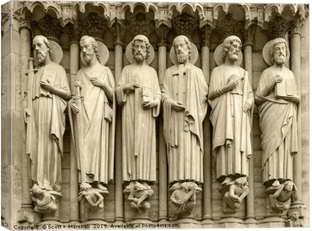 Notre Dame Statues Canvas Print by Scott K Marshall