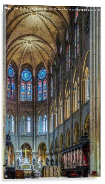 Notre Dame Interior Acrylic by Scott K Marshall