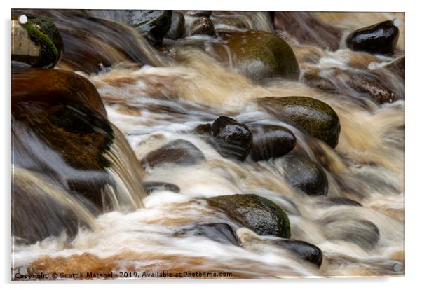 River Findhorn Flow Acrylic by Scott K Marshall