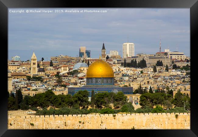 The Dome of The Rock in Jerusalem Israel Framed Print by Michael Harper