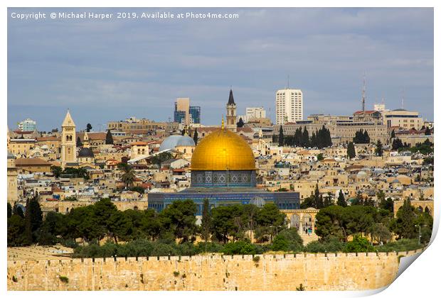 The Dome of The Rock in Jerusalem Israel Print by Michael Harper