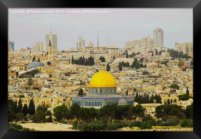 The Dome of The Rock in Jerusalem Israel Framed Print by Michael Harper