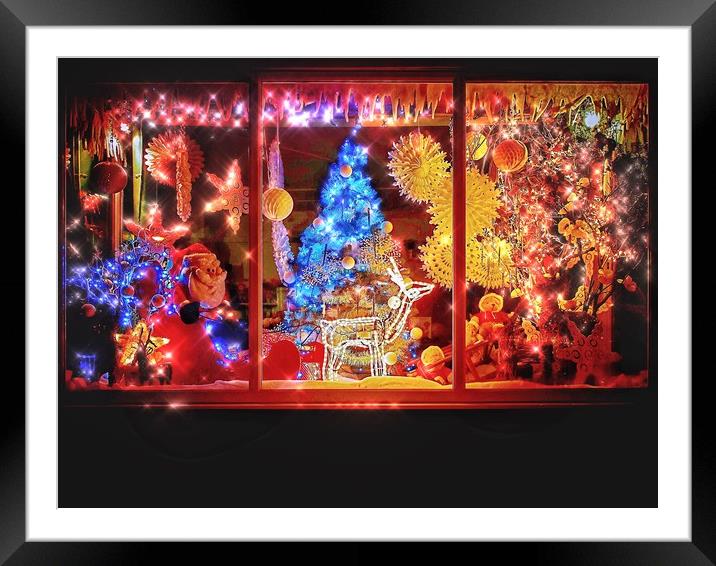 Christmas Shop Window  Framed Mounted Print by Victor Burnside