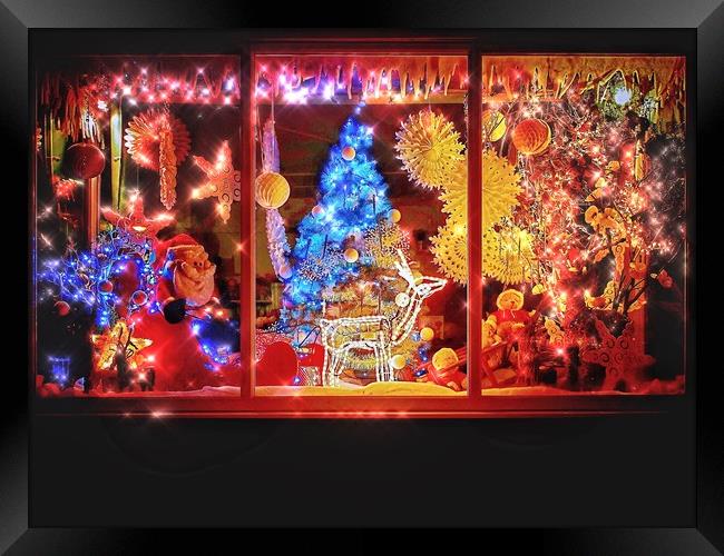 Christmas Shop Window  Framed Print by Victor Burnside