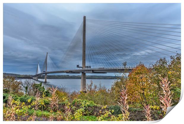 The Queensferry Crossing Print by Valerie Paterson