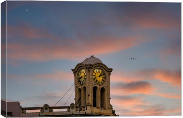Clock Tower at Dusk Canvas Print by Darryl Brooks