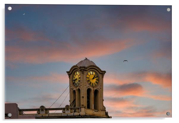 Clock Tower at Dusk Acrylic by Darryl Brooks