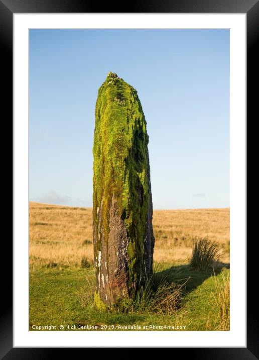 Maen Llia Standing Stone Brecon Beacons Framed Mounted Print by Nick Jenkins