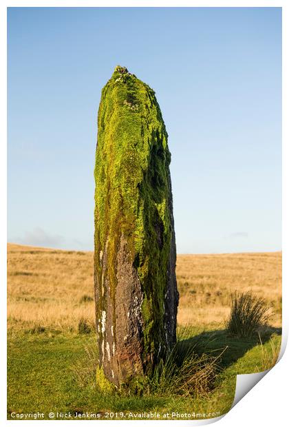 Maen Llia Standing Stone Brecon Beacons Print by Nick Jenkins