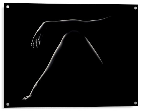 Nude woman bodyscape 51 Acrylic by Johan Swanepoel