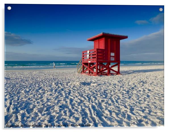 Lifeguards Post, Siesta Key. Acrylic by Tony Williams. Photography email tony-williams53@sky.com