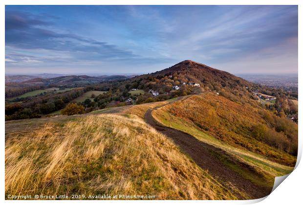 Sweeping View of the Malvern Hills Print by Bruce Little