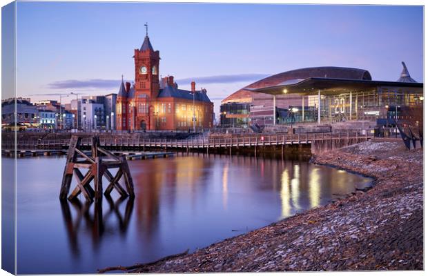 Cardiff Bay Evening Canvas Print by Richard Downs