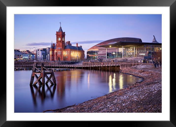 Cardiff Bay Evening Framed Mounted Print by Richard Downs
