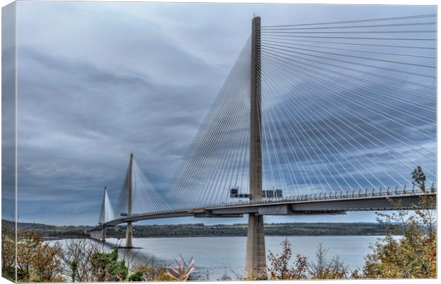 The Queensferry Crossing Canvas Print by Valerie Paterson