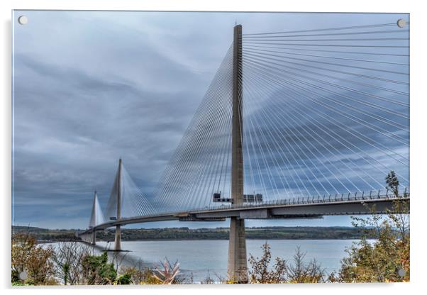 The Queensferry Crossing Acrylic by Valerie Paterson