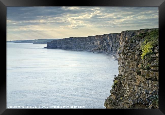 Nash Point and The Lone Lookout. Framed Print by Philip Veale