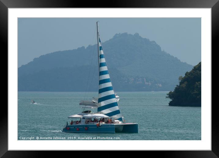 Sail Boat Framed Mounted Print by Annette Johnson