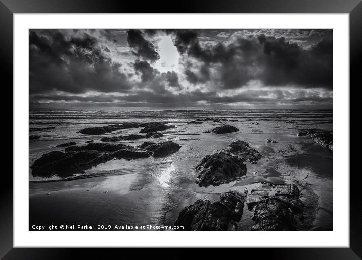 Croyde Beach Framed Mounted Print by Neil Parker