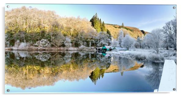 A rather frosty Loch Ard Panoramic .  Acrylic by JC studios LRPS ARPS