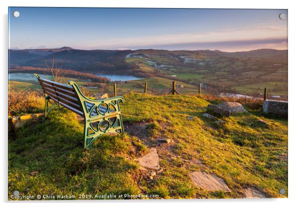 Teggs Nose Macclesfield - seat and view over Langl Acrylic by Chris Warham