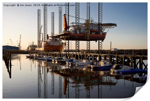 Big Ships and Little Boats Print by Jim Jones