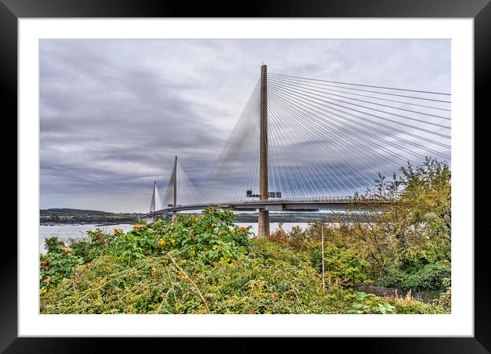 The Queensferry Crossing Framed Mounted Print by Valerie Paterson