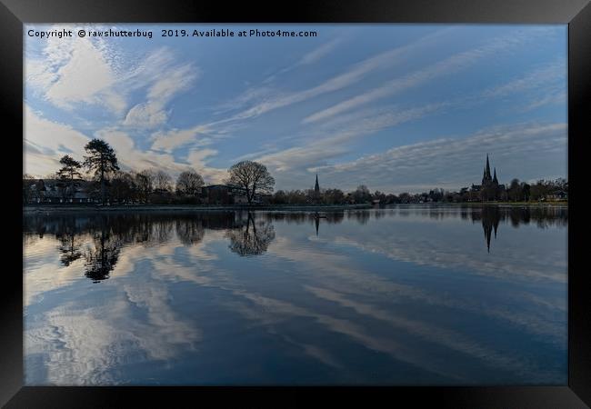 Lichfield Cathedral And The Stowe Pool Framed Print by rawshutterbug 