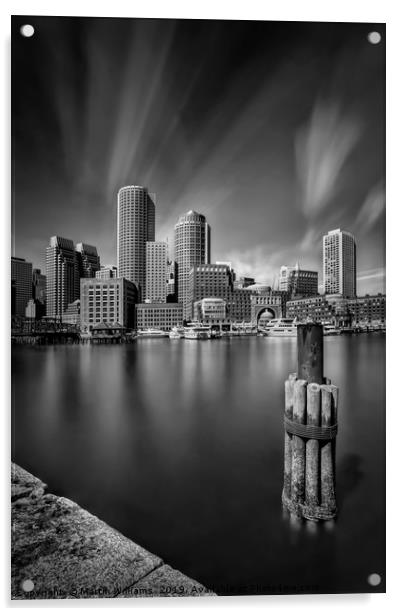 Boston City in Mono Acrylic by Martin Williams