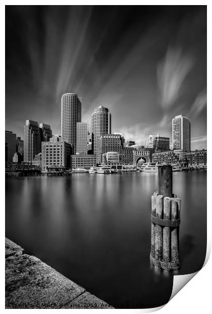 Boston City in Mono Print by Martin Williams