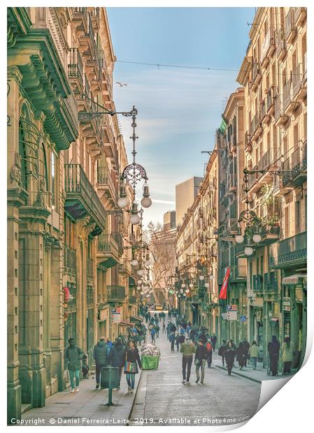 El Gotico District, Barcelona, Spain Print by Daniel Ferreira-Leite