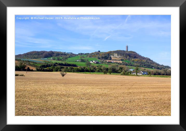 Scrabo Tower viewed from the south west  Framed Mounted Print by Michael Harper