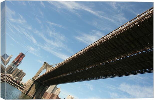 Brooklyn Bridge, New York Canvas Print by David Gardener