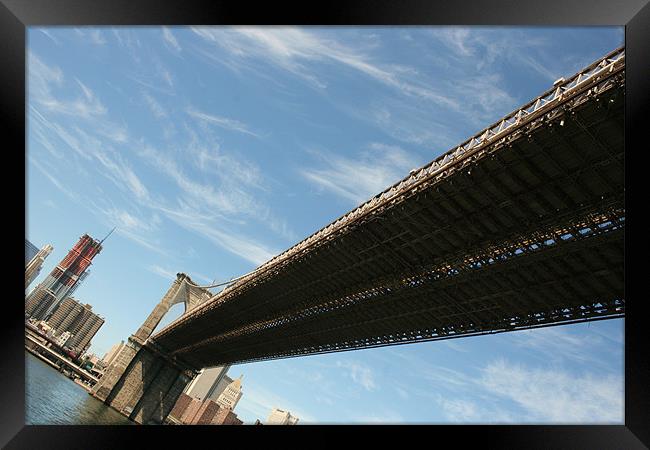 Brooklyn Bridge, New York Framed Print by David Gardener
