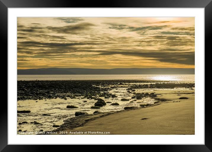 Llantwit Major Beach on a Winter Afternoon Framed Mounted Print by Nick Jenkins