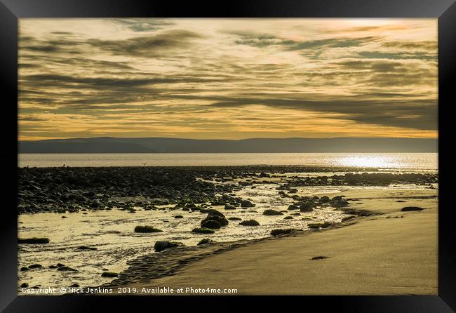Llantwit Major Beach on a Winter Afternoon Framed Print by Nick Jenkins