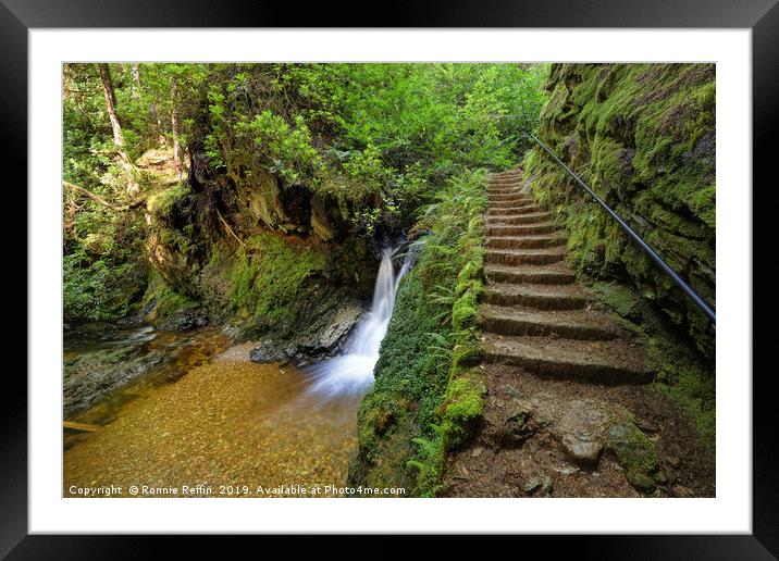 Waterfall Staircase Framed Mounted Print by Ronnie Reffin