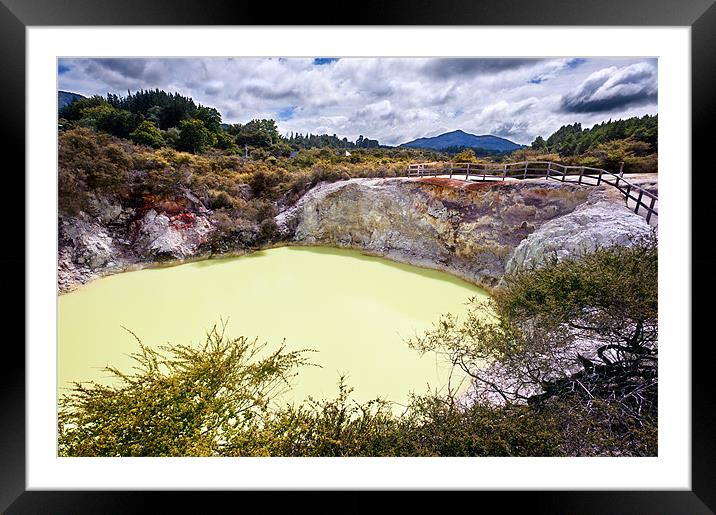 The Devils Bath at Wai-o-Tapu Framed Mounted Print by Stephen Mole